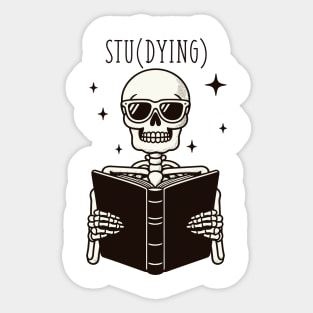 Skeleton Studying Sticker